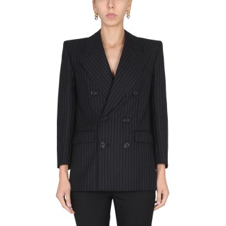 saint laurent double-breasted flannel jacket