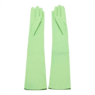 Maison Margiela - Acid Green Leather Four Stitches Gloves
