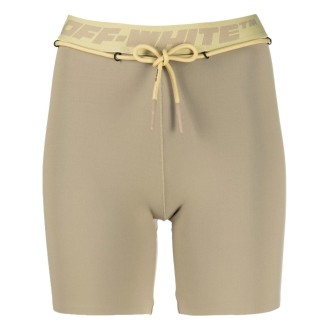 OFF-WHITE Shorts Sportivi Verde Chiaro Con Banda Logata