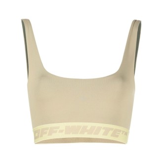 OFF-WHITE Top Sportivo Verde Chiaro Con Banda Logata