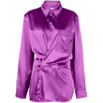 OFF-WHITE Mini Abito Chemisier In Duchesse Fucsia