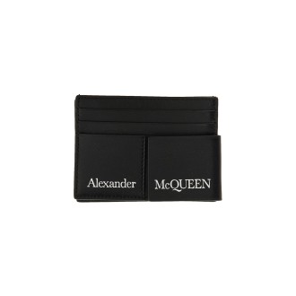 alexander mcqueen card holder with logo