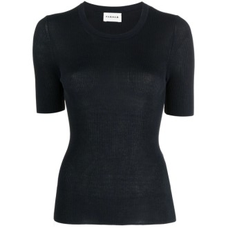 PAROSH short-sleeve rib-knit t