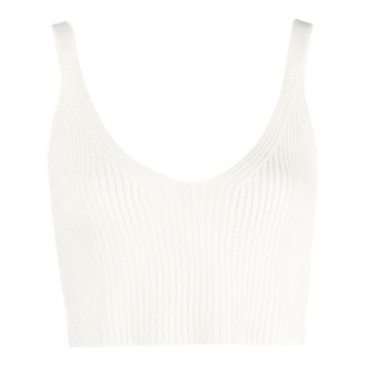 PAROSH knitted cropped vest to