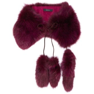 GUCCI purple fur scarf