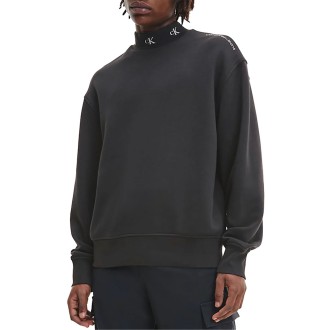 LOGO JACQUARD MOCK NECK HWK CK BLACK