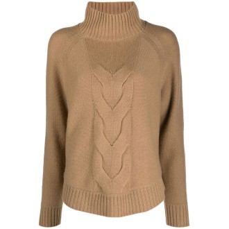 SNOBBY SHEEP maglia in lana e cashmere a trecce color cammello