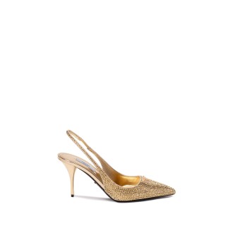 Prada Slingback Pumps With Crystals