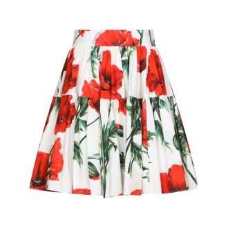 Dolce & Gabbana Poppy Print Skirt