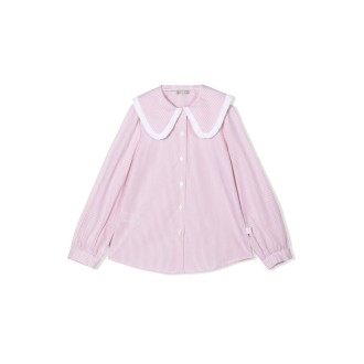 il gufo shirt m/l wide collar small stripes