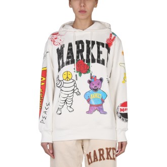 market hand drawn varsity sweatshirt