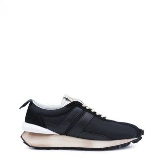 Lanvin - Black Canvas And Leather Bumper Sneakers