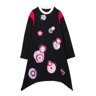 marni long sleeve dress asymmetrical bottom