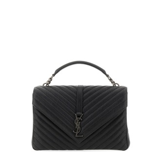 saint laurent large chain matelassé leather bag