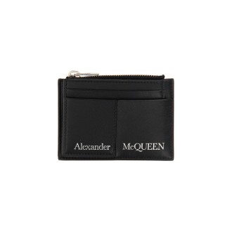 alexander mcqueen card holder with logo
