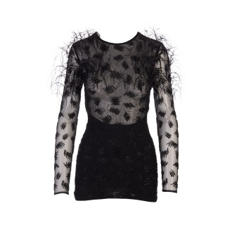 RETROFETE KENDRA FEATHER DRESS<BR/>