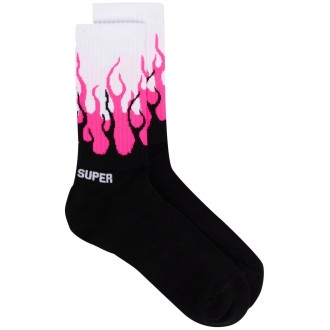 VISION OF SUPER Calzini Double Flame Fucsia