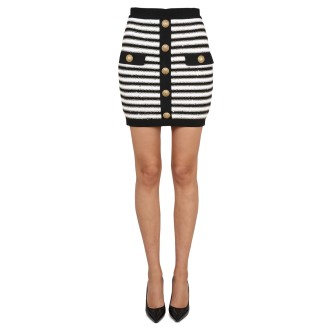 balmain skirt with embossed buttons