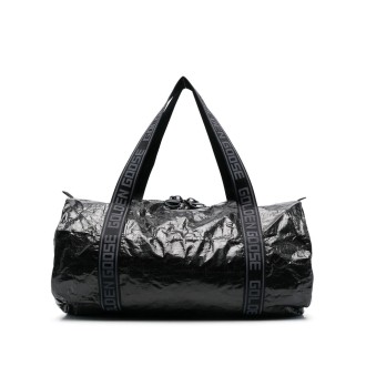 GOLDEN GOOSE borsone in pvc nero stropicciato con due manici logati Golden Goose