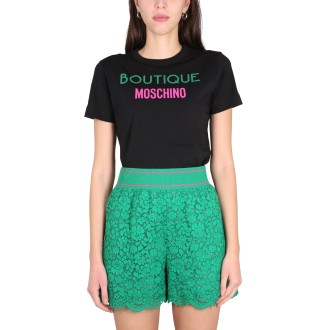boutique moschino crewneck t-shirt with logo