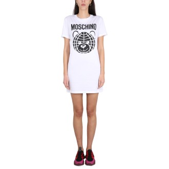 moschino logo print dress