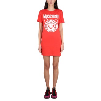 moschino logo print dress