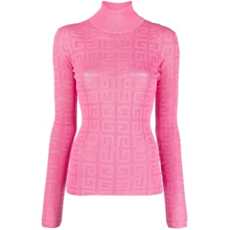 Givenchy `16Gg` Lace Monogram Turtle-Neck Sweater