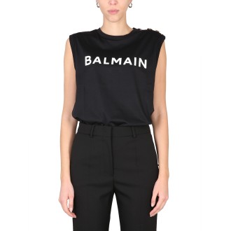 balmain logo print t-shirt
