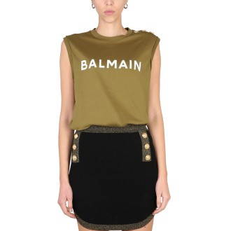balmain logo print t-shirt