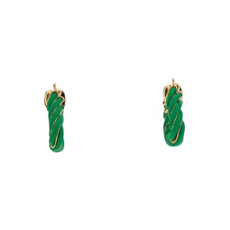 bottega veneta triangular twist hoop earrings