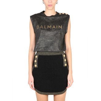 balmain logo print t-shirt