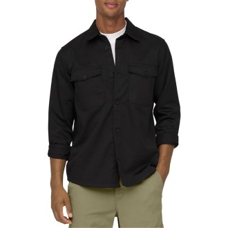 ONSMILO OVR MERCERIZED TWILL LS SHIRT BLACK