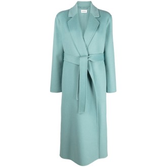 P.A.R.O.S.H. Cappotto lungo in lana verde con cintura