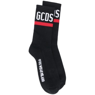 GCDS Calzini Unisex Neri Con Logo GCDS
