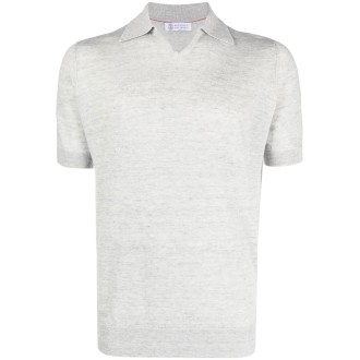 Brunello Cucinelli Short Sleeve Polo Sweater