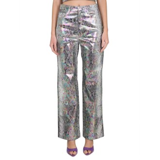 rotate birger christensen snake pu print pants