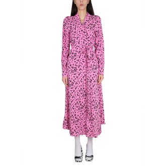 rotate birger christensen fine jacquard wrap dress