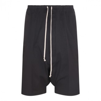 Rick Owens - Black Cotton Blend Bermuda Shorts