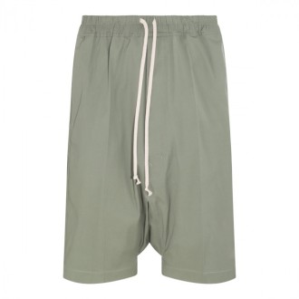 Rick Owens - Green Cotton Blend Bermuda Shorts