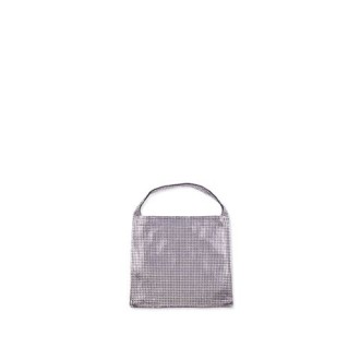 MINI BORSAenbsp;A TRACOLLA "PIXEL" IN RETE METALLICA IN ALLUMINIO COLOR ARGENTO DONNA 