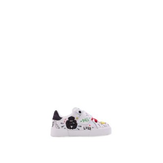 SNEAKERS IN PELLE CON STAMPA