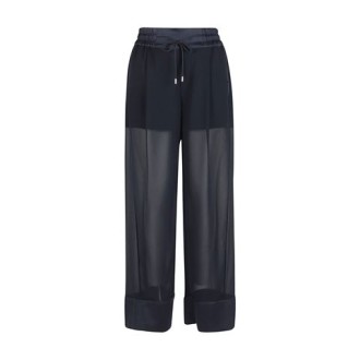 Pantalone FALTTER di High, da donna, colore blu. Modello ampio con coulisse alla vita e caratterizzato da gamba trasparente. Vestibilità regolare. 