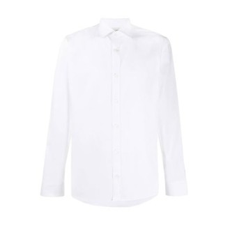 classica camicia a maniche lunghe in cotone bianco stretch dalla vestibilità slim. Collo alla francese e polsini standard. 