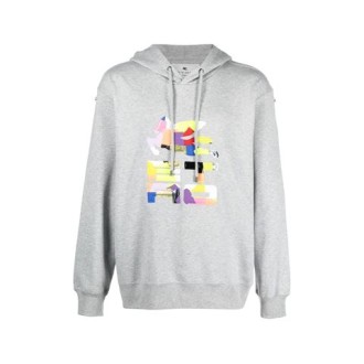 Felpa di Etro, da uomo, colore grigio. Modello con cappuccio e maniche lunghe. Caratterizzato da dettaglio logo fluo sul petto. Posini e coulisse  regolabile. Vestibilità over. 