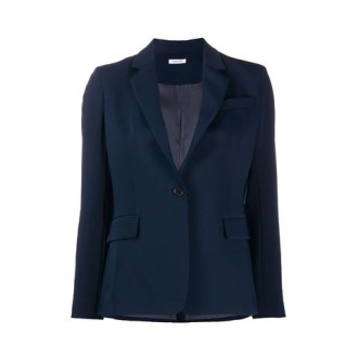 Blazer monopetto, chiusura con un bottone. Ampia tasca a filetto sul petto, tasche frontali con patta, polsini con bottone e spacco centrale posteriore. 