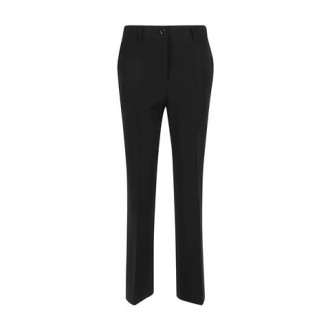 Pantalone di Boutique Moschino, da donna, colore nero. Modello trombetta in cady tecnico. Caratterizzato da chiusura con zip centrale. Vestibilità slim. 