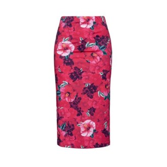 Gonna GRACILE, di Pinko, da donna, colore fucsia. Modello a tubino, vita alta e lunghezza midi. Caratterizzata da stampa floreale a contrasto. Vestibilità aderente. 