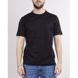 PAOLO PECORA T-shirt in cotone con profili a contrasto Paolo Pecora