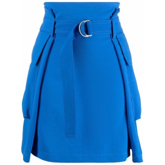 KENZO Minigonna blu royale con cintura con fibbia ad anello D