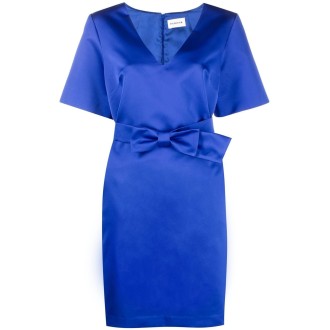 P.A.R.O.S.H. mini abito blu elettrico con scollo a V